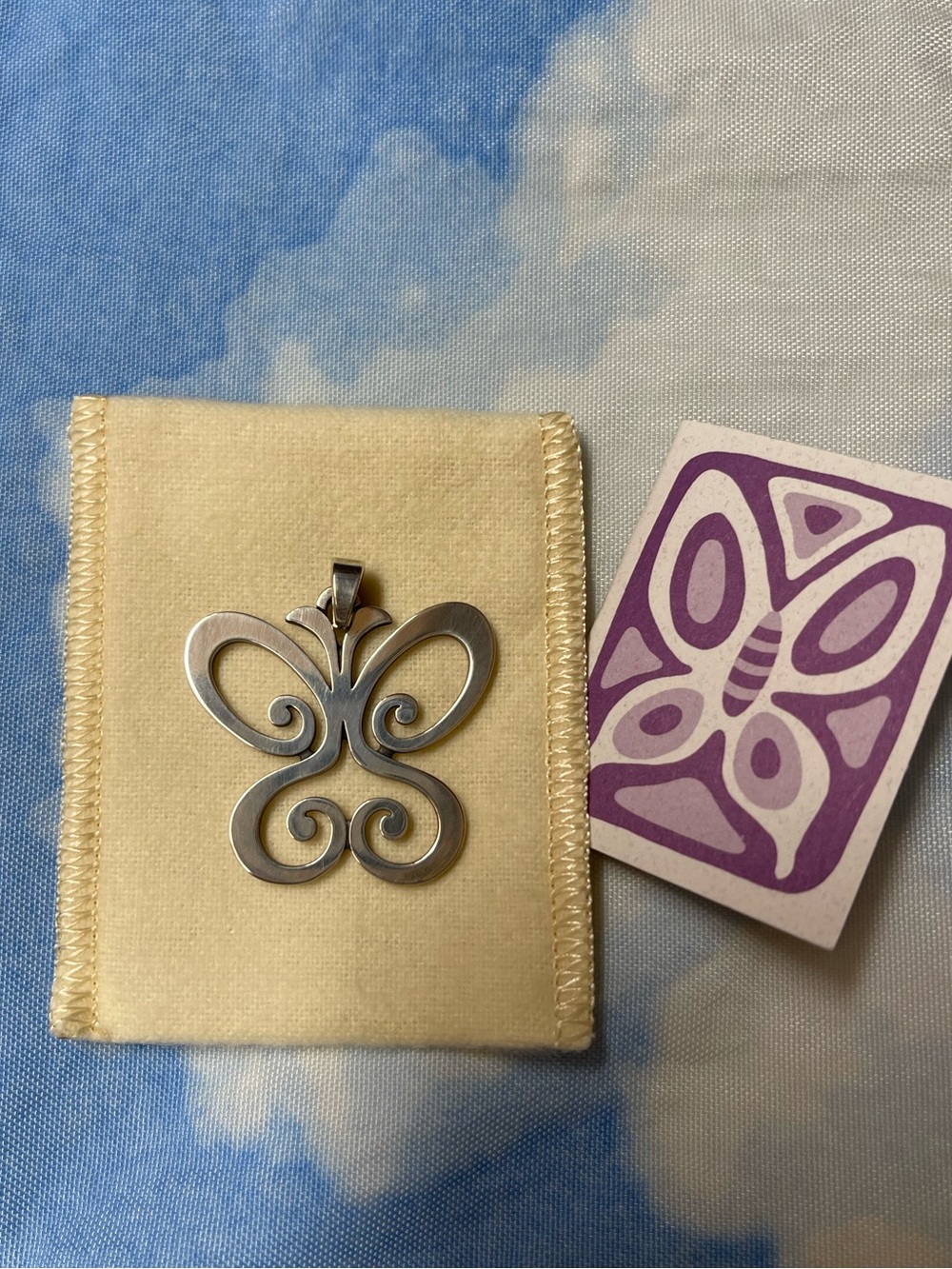 James Avery Retired Large Sterling Silver Spring Butterfly Pendant